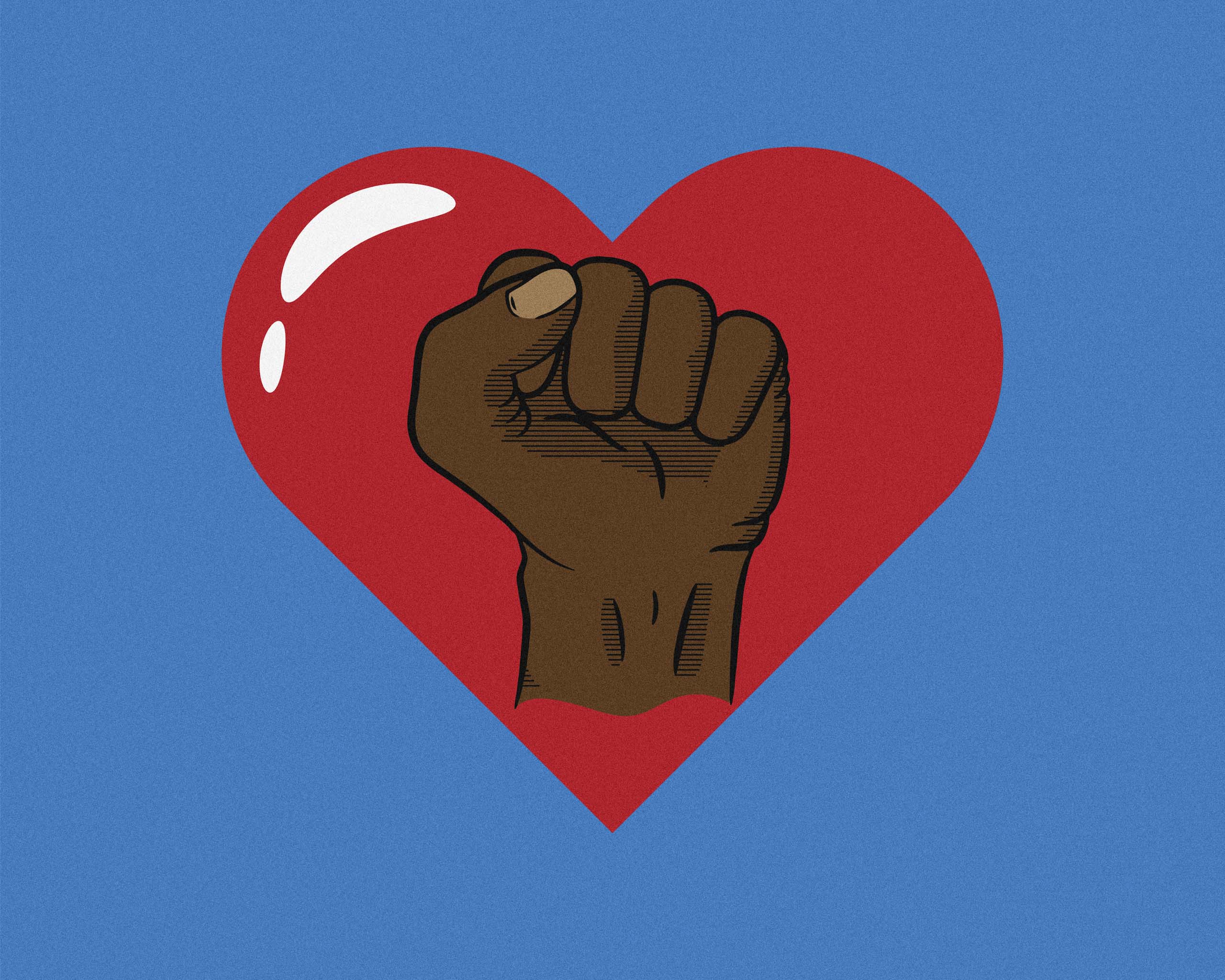 Blm fist in a heart