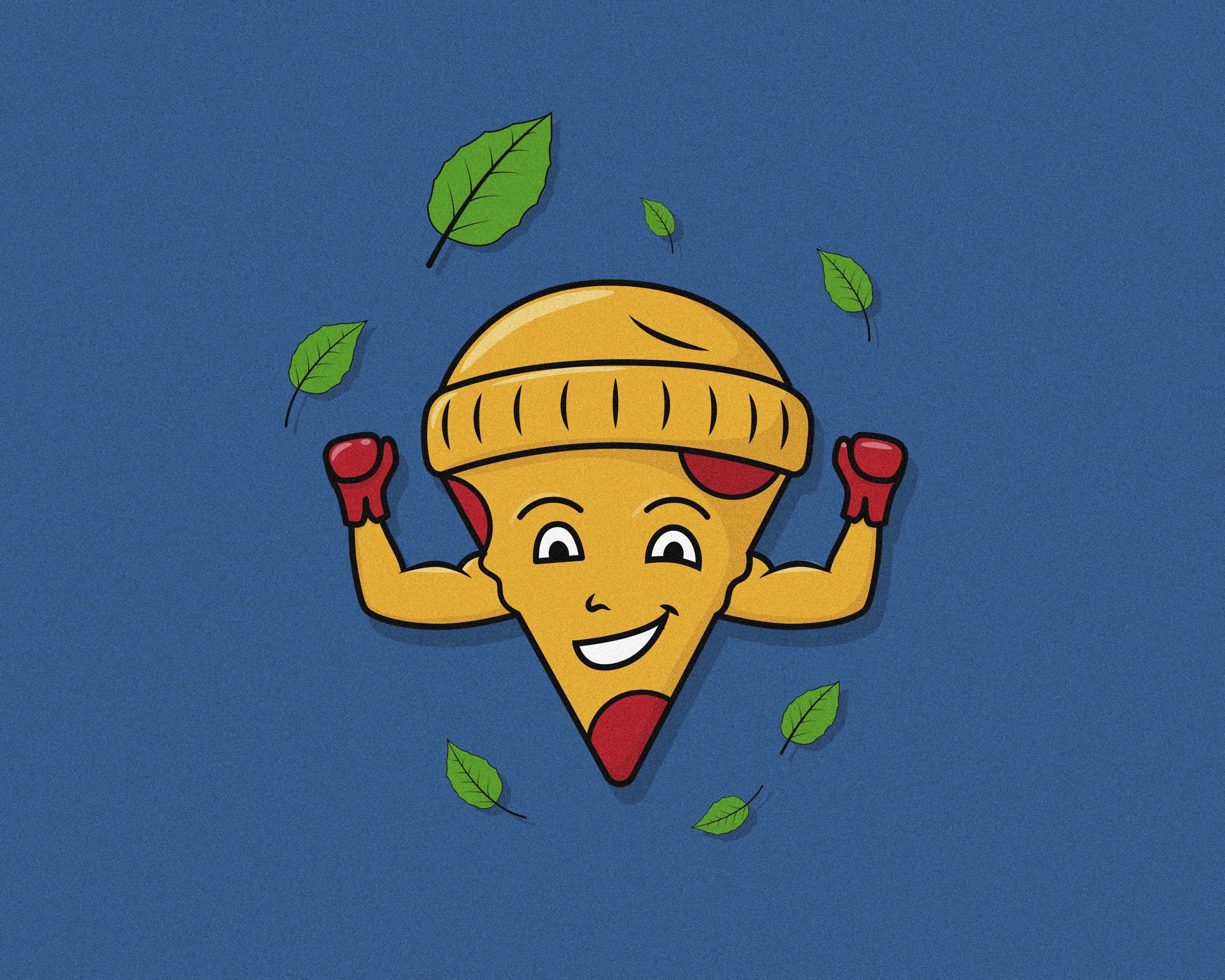 Happy pizza mascot